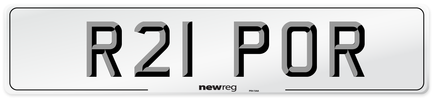 R21 POR Number Plate from New Reg